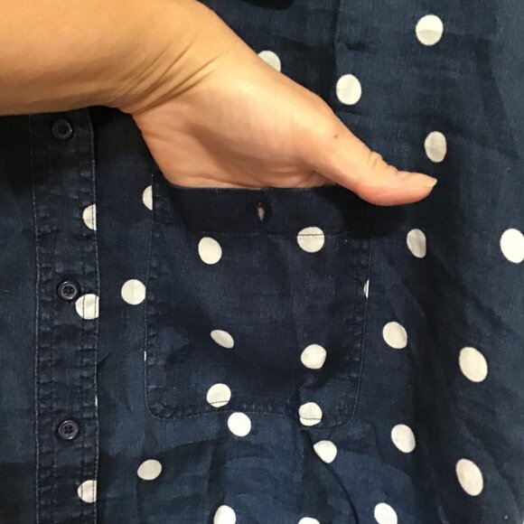 Marks & Spencer Pure Linen Polka Dot Shirt  Size 18 - Picture 10 of 14